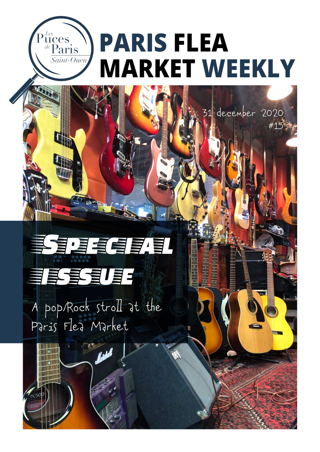 Cover of the Paris Flea Market Weekly dedicated to pop/rock culture